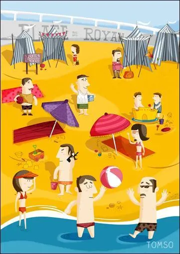 Le temps est splendide aujourd'hui, une foule de touristes ... la plage