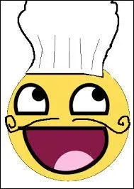 Celui-ci, 8= : -{) est toujours d'excellente humeur ; il gote  tous les plats, sans se gaver.