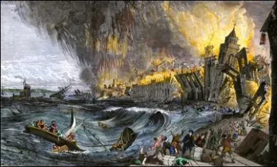 En 1755, laquelle de ces capitales a été détruite dans sa quasi-totalité suite à un violent tremblement de terre ?