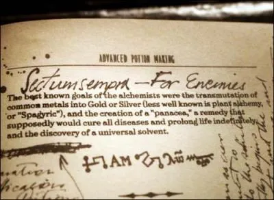 Le Prince de Sang-Ml a cr normment de sortilges magiques comme Sectumsempra. Quelle note Harry Potter trouve-t-il dans le livre du Prince  propos de ce sortilge, dans  Harry Potter et le Prince de Sang-Ml  ?