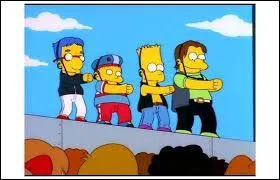 Dans  Bart et son boys band , les membres du groupe Nsync inscrivent l'un d'eux  l'arme. Qui est-ce ?
