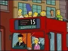 Un jour Bart rcolte 3000 dollars et offre un voyage  sa famille en Angleterre. Qui choisit cette destination ?