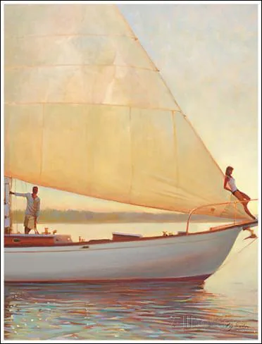 Disons que cette peinture de Brent Lynch (titre After glow) peut illustrer la toute premire partie du film, avant que ne se dchainent les forces du mal  cause d'un passager naufrag...