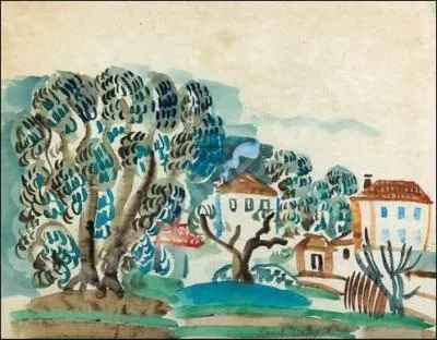 Oliviers et villas en Provence.