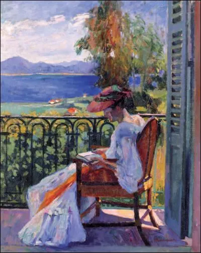 Jeanne sur le balcon de la villa Demire.