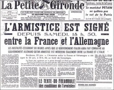  quelle date l'armistice franco-allemand de la seconde guerre mondiale a-t-il t sign ?