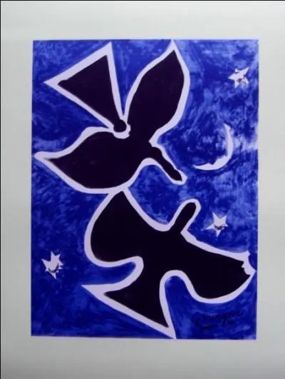 Qui a peint Oiseaux sur fond bleu ?