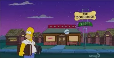 Pourquoi Homer se retrouve-t-il au motel  The Doghouse  ?