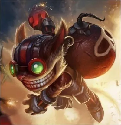 Quel champion a comme arme principale des bombes ?