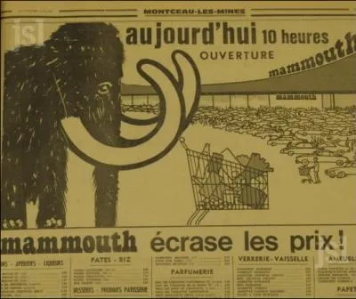  Mammouth crase les prix , est le slogan utilis par le premier hyper-march qui a vu le jour en 1968. Le jeu se fait sur :