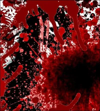  Du sang coagul collait ses cheveux et son il gauche n'tait plus qu'une fente au milieu de chairs enfles d'une couleur qui oscillait entre le noir et le violet. Son visage et ses mains taient recouverts de nombreuses plaies, dont certaines saignaient encore 