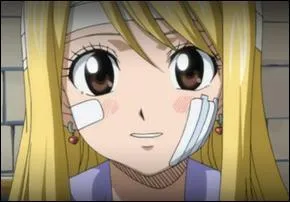 Que dit Lucy  Natsu quand il vient la voir avant son combat contre Sting et Rogue ?