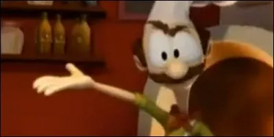 Comment se nomme le gérant d'une pizzeria dans "Garfield" ?