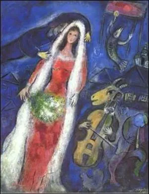 Ce tableau de Chagall se nomme La marie. Il tient une place importante dans le film que l'on recherche, dans lequel il sera remis en cadeau. Quel est le film ?