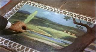 Ce joli tableau, ralis  la craie, est dessin par un certain Bert, et est visible dans le film... ?