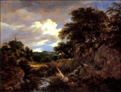 Paysage de colline avec la chapelle.