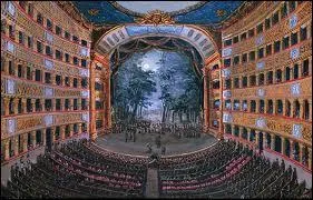 Aux alentours de quand le thtre  l'italienne a-t-il commenc  tre construit ?