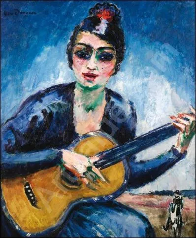 Femme  la guitare.