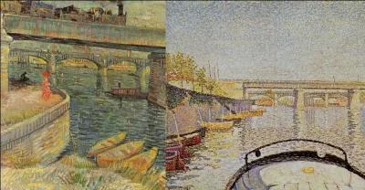 A la mme poque, Van Gogh peint avec Paul Signac sur les bords de la Seine  Asnires. En tmoigne ce tableau de Van Gogh  gauche.