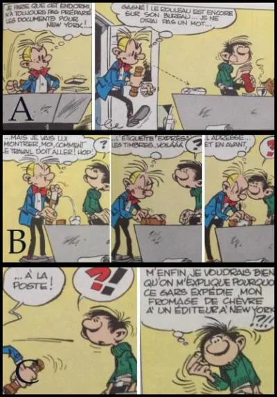 Voici une autre petite BD ! Coche les phrases qui correspondent rellement  l'histoire !