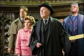 Quand le fameux Directeur de Poudlard s'échappe à l'aide de Fumsek, dans un jeu de lumière très séduisant, lequel des membres du Ministère présents craque littéralement pour le "style" indéniable de Dumbledore ?
