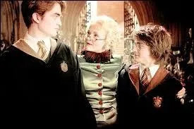 Mais dites-donc, il lui en faut deux d'un coup à la blondinette saucissonnée dans du satin vert ? Qui passe langoureusement la main dans les cheveux de Cédric, et s'enferme carrément avec Harry dans un sombre réduit ?