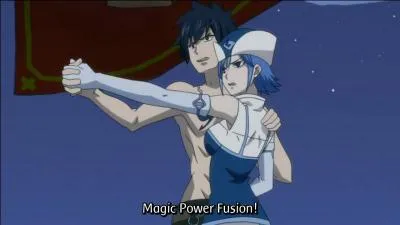 Avec qui fait-il son sortilge pour que le dragon sur lequel se trouve Natsu l'empche d'aller vers la guilde ?