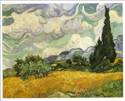 Qui a peint "Champ de blé aux cyprés" ?