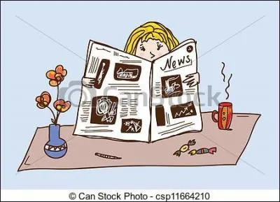 Que peut bien lire cette demoiselle sur cette  feuille de chou  ?