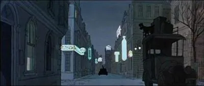 Quel(s) personnage(s) peut-on apercevoir au milieu de la route dans  Les 101 Dalmatiens  ?