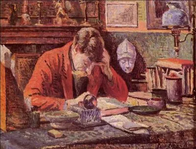 Emile Verhaeren dans son bureau.