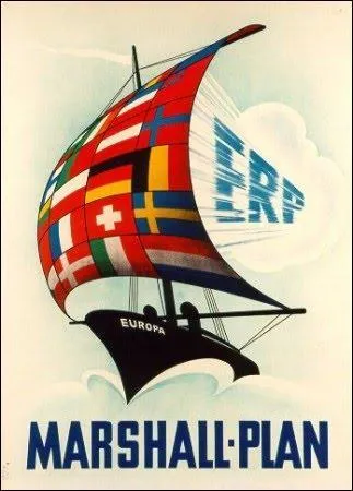 Qu'est-ce que le plan Marshall mis en place par les Etats-Unis en 1947 ? (affiche)