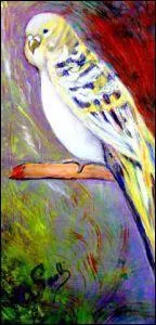 Peinture acrylique de Paoli : 'La perruche' !