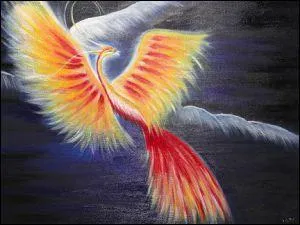 Peinture acrylique de Thrse Collier : 'Oiseau de feu' !