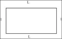 On calcule l'aire de la surface d'un rectangle  l'aide de cette formule : (L+ l) x 2.