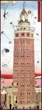 Ryounkaku,  Tokyo, gravure de 1890. C'est quoi cette tour ?