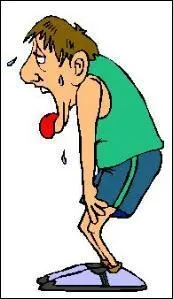 Marcel et son copain Daniel voulaient absolument courir le marathon. Ils sont arrivs ... , puiss, mais heureux d'avoir russi  terminer le parcours.