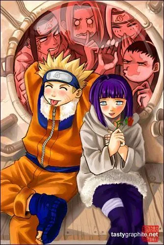 Que font les curieux qui regardent Naruto et Hinata ?