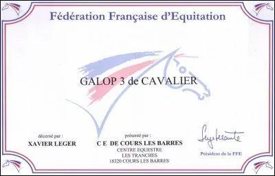 Combien y a t-il de galops ?