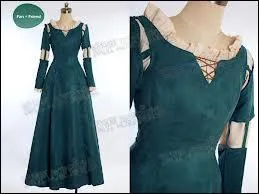 Dcidment, le bleu se porte beaucoup chez les hrones de Disney. Voici une jolie robe bleu sombre, orne d'un fin volant blanc, qui est celle porte avec enthousiasme par... ?