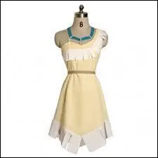 Voici une jolie robe frange, sans doute en daim, qui est bien sr celle d'une indienne d'Amrique, une Princesse, mais laquelle ?