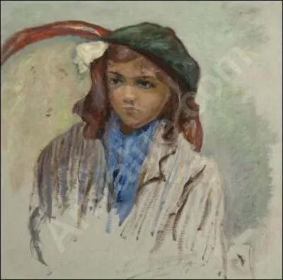 Fillette au bret vert.