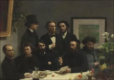 Qui est l'auteur de ce portait de groupe, hommage aux jeunes potes parnassiens, dont Rimbaud et Verlaine, (au premier plan  gauche), intitul  Coin de table (1872) et conserv au Muse d'Orsay ? ?