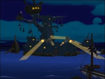 Maintenant qu'il est bien quip il peut monter dans le bateau des pirates qui l'emmnent l o est emprisonne la personne en dtresse . Comment s'appelle cet endroit ?