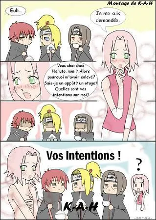 Quelles sont les intentions des membres de l'Akatsuki  l'encontre de Sakura ?