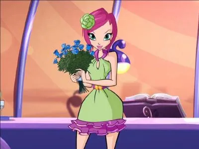 Qui lui a offert ce bouquet de fleurs ?