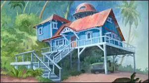 Quel bout de chou habite cette belle maison colore, toute en bois bleu, en bord de plage... ?