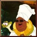 Vert galement que ce serpent domestique bien souriant, qui est l'assistant compagnon de sa maitresse Mama Odie, et qui porte le prnom de. . ?