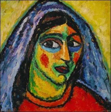 Manola avec un voile violet.