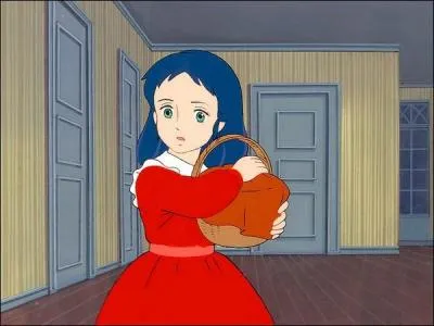 Sur cette image, Sarah tient un panier et porte une belle robe rouge. A quelle situation cela correspond-il ?